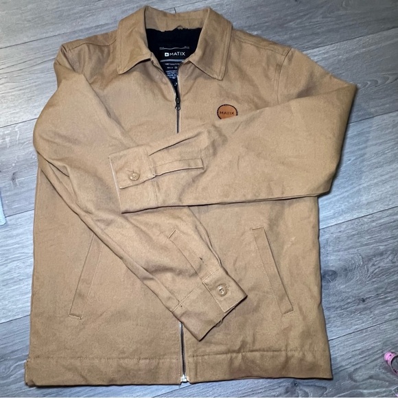 Matix Mens Caramel Jacket Full Zip Pockets Collared Long Sleeves Size Medium - Picture 10 of 10
